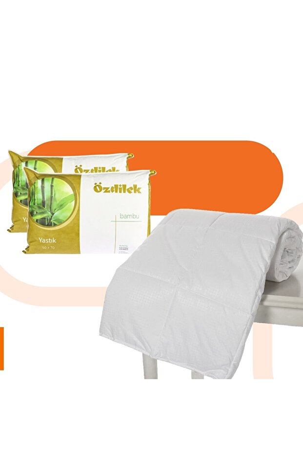 Çift Kişilik Bambu Yorgan 2 Adet Bambu Yastık Hediyeli - 1