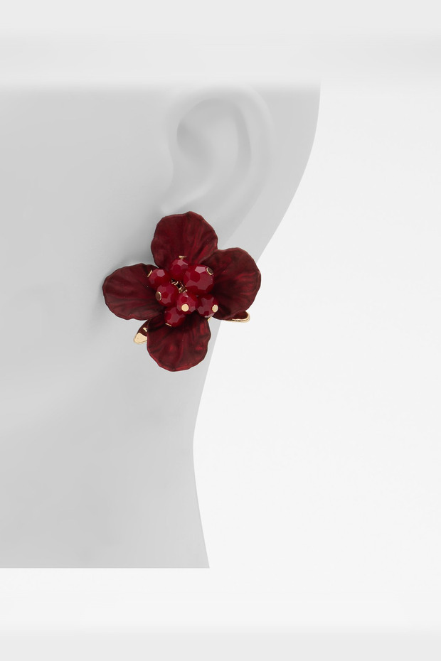 BAMEY - Kadın Bordo Küpe - 2