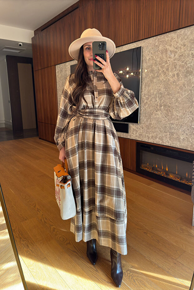 Καρό Φόρεμα- ΚΑΦΕ - 1