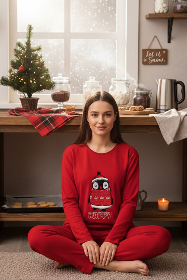 New Year's Cotton- Stretch Fabric Women's Pajama Set