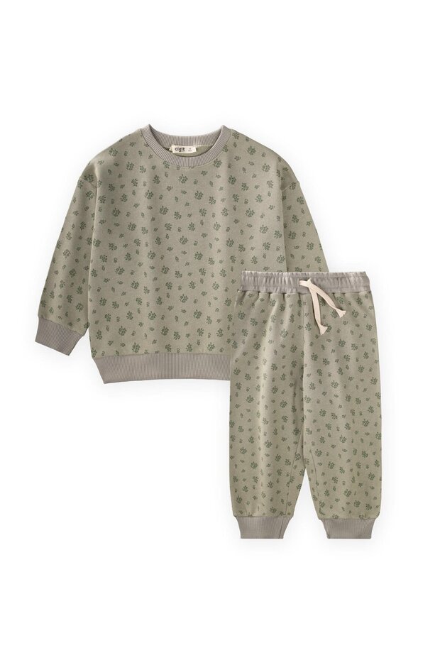 Sweatshirt Set 2-8 Years Old Floral Pattern