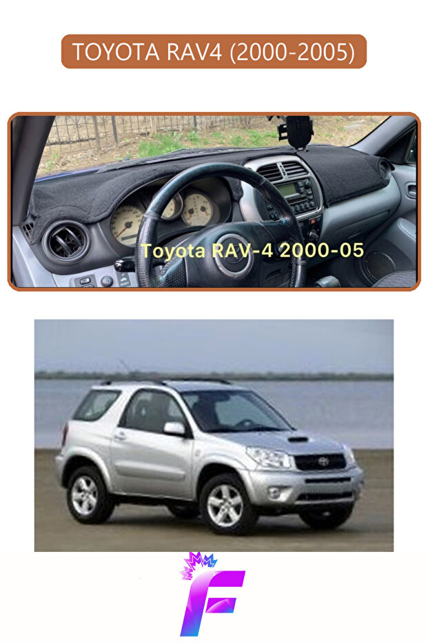 Toyota Rav4 (2000-2005) Compatible Dashboard Cover | Anti-Reflective | Full Protection | Quick Assembly | K58
