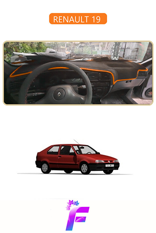 Renault 19 Compatible Torpedo Cover | Anti-Reflection | Full Protection | Quick and Easy Assembly | J40