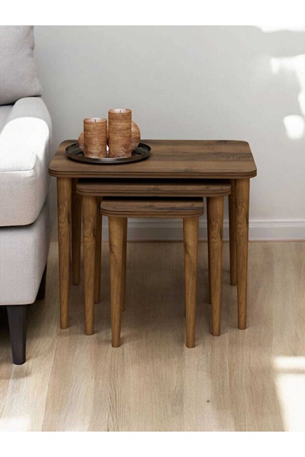 Zigon Sehpa 3 lü Ceviz - 2