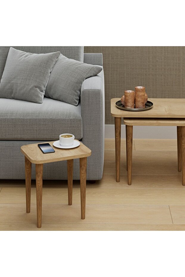 Zigon Sehpa 3 lü Ceviz - 2