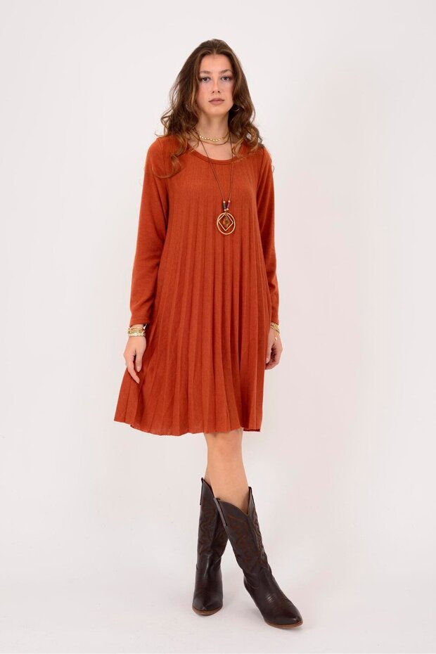 71653 PİLELİ TRİKO ELBİSE - 4