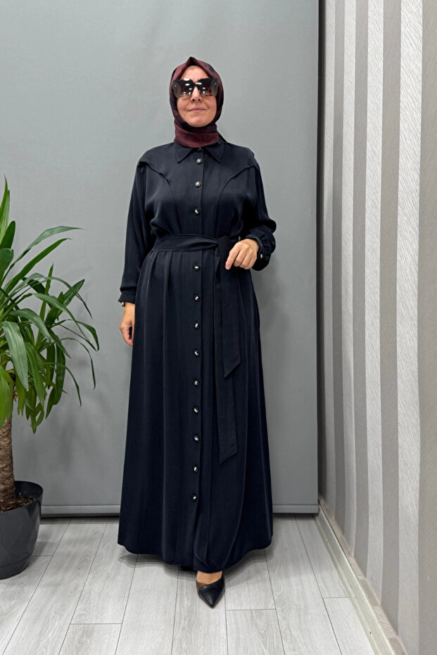 فستان كوبرا حريري أسود 5012