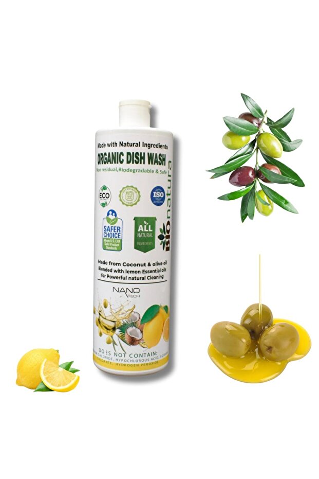 Organic Dish Wash, Natural Grease Remover, Non-Toxic Dishwashing Liquid (1 L)