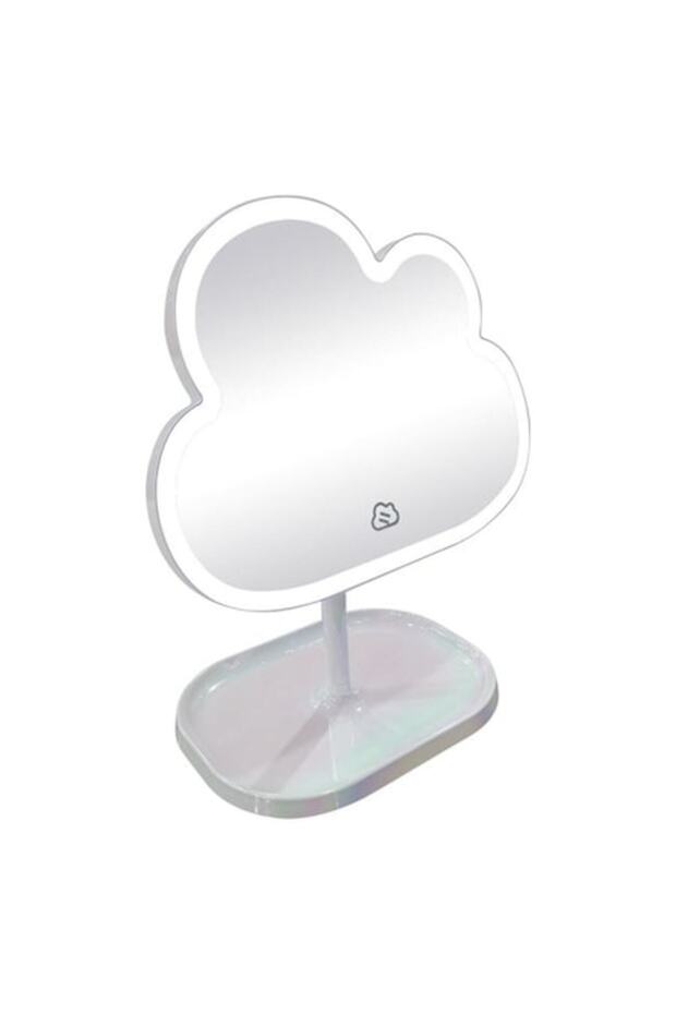 Makeup mirror with 34 LEDs, Cloud shape, Touch, white, 23x29cm