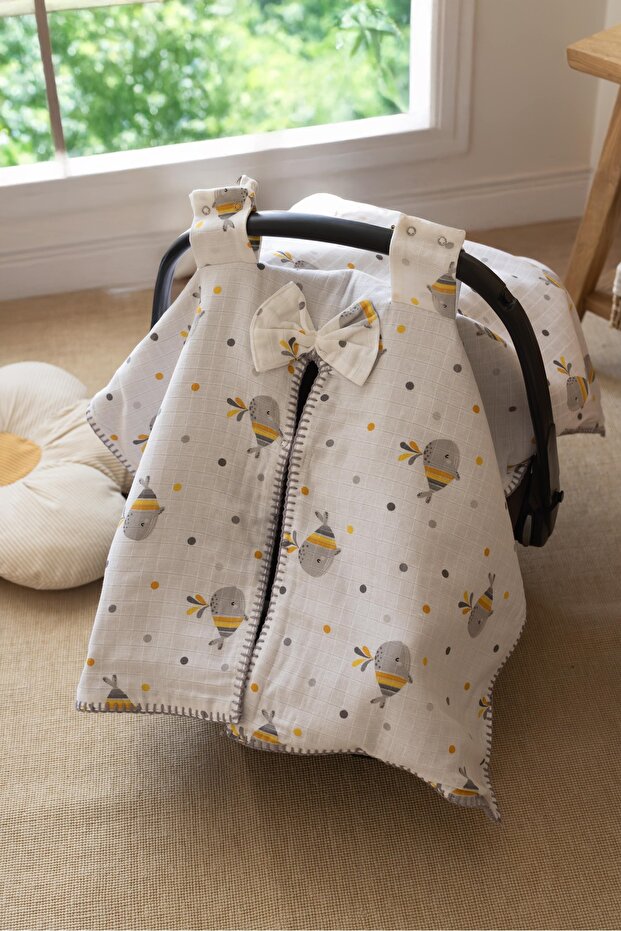 100% Cotton Double-Sided Muslin Stroller Cover