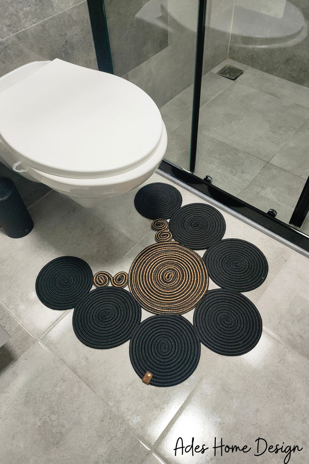 Jute, Mat, Bath Mat, Toilet Seat Mat, Toilet Seat Mat, Double Sided