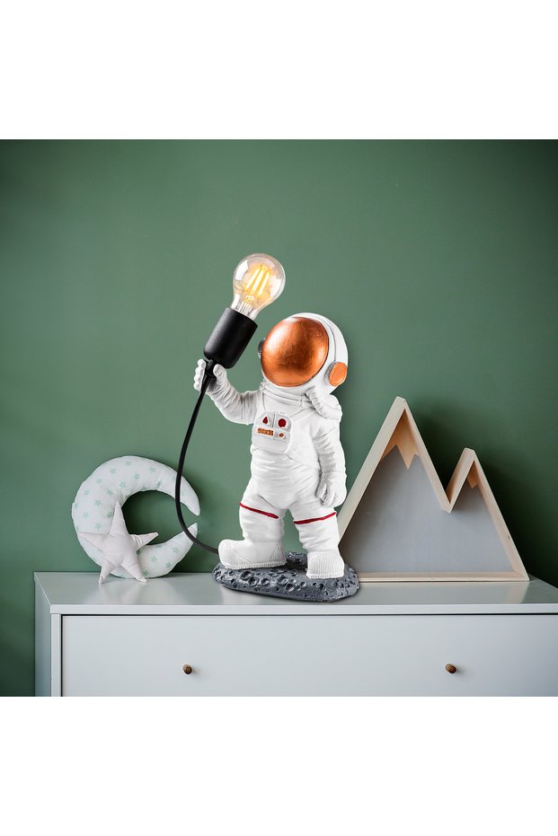 Astronaut Table Lamp Decorative Children's Room Night Light with E27 Base and Space Figure, Yak-017-A