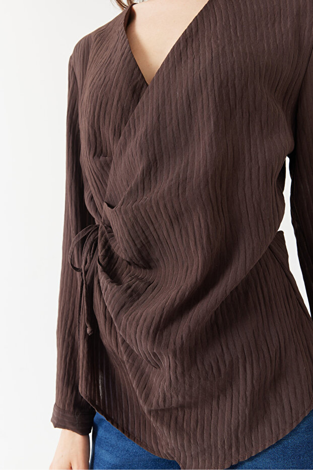 Kadın Bağlamalı Anvelop Bluz - 8