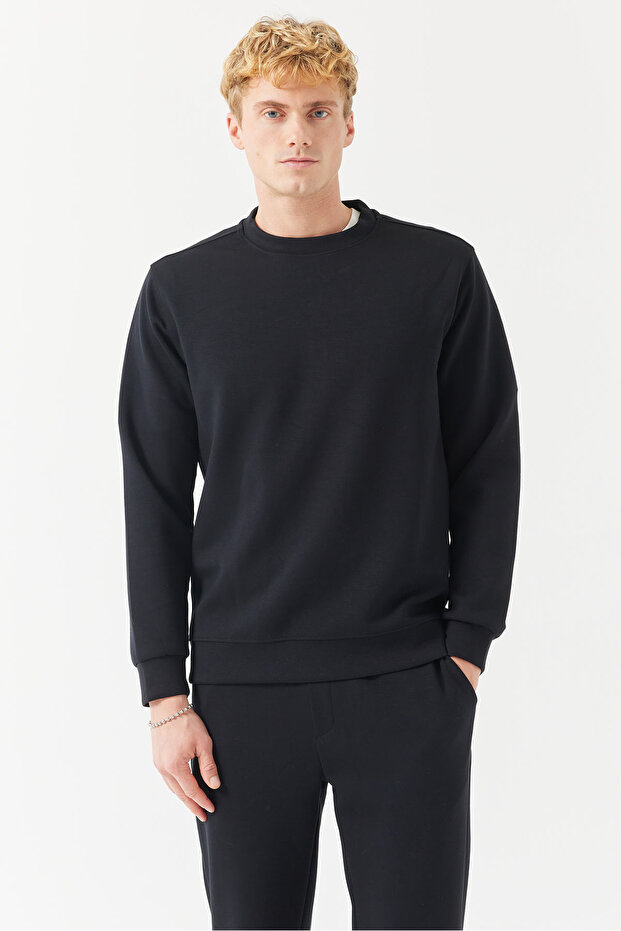 Erkek Bisiklet Yaka Basic Sweat Üst - 6