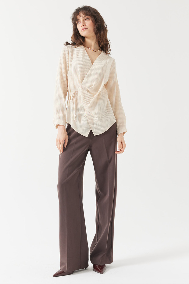 Kadın Bağlamalı Anvelop Bluz - 7