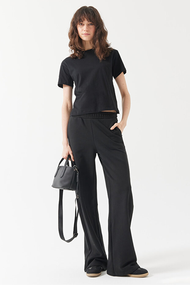 Kadın Beli Lastikli Basic Sweat Pantolon - 1