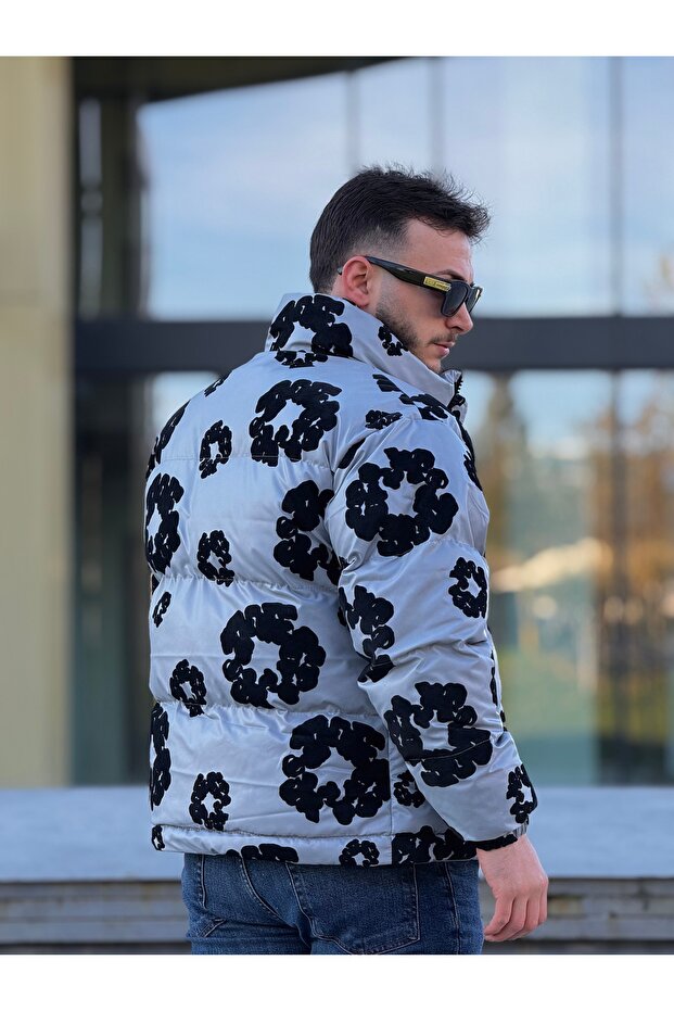 Men's Patterned Inflatable Coat - 4