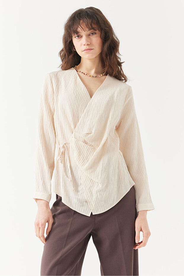 Kadın Bağlamalı Anvelop Bluz - 5