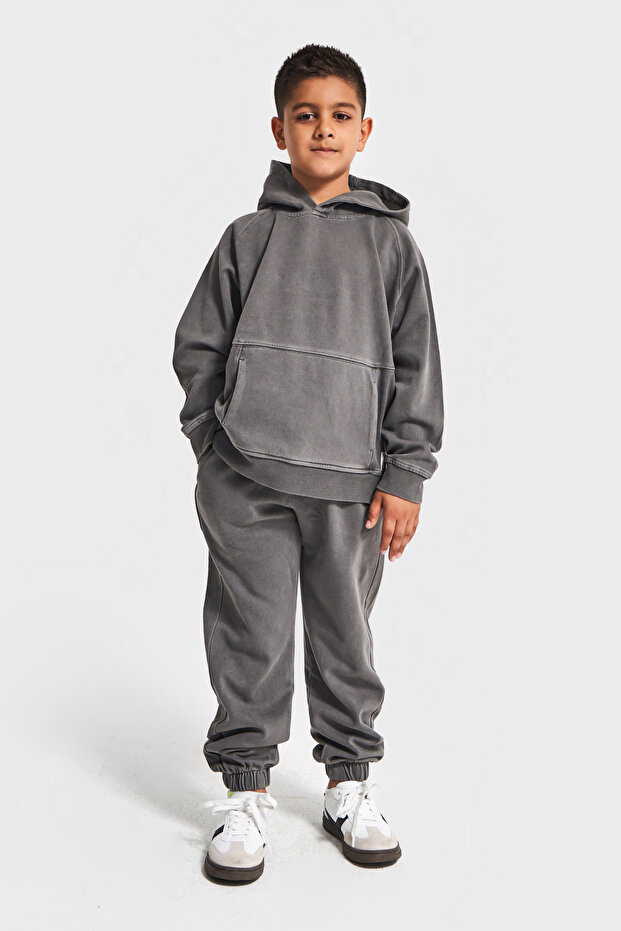 Hooded Unisex Basic Model Children's Tracksuit Set