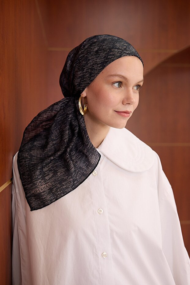 Winter Bloom Soft Eşarp Siyah - 2