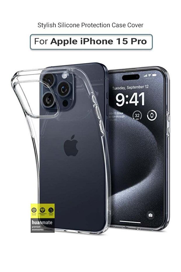 غطاء حماية شفاف للغاية من Howanmit لجهاز Apple iPhone 15 Pro - شفاف