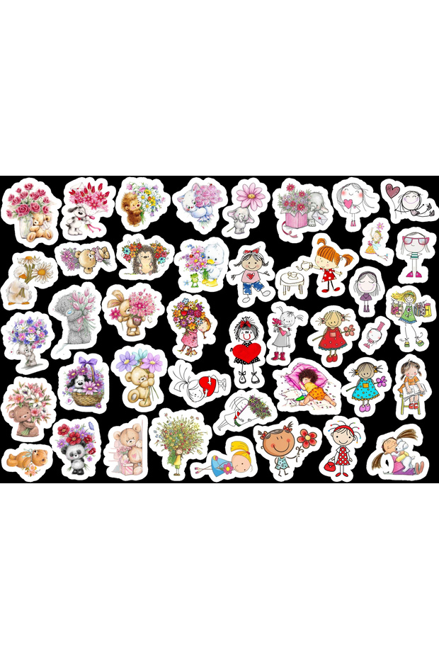 Cute Girl Heroes Themed Sticker Set (22X30 cm 1 Piece)