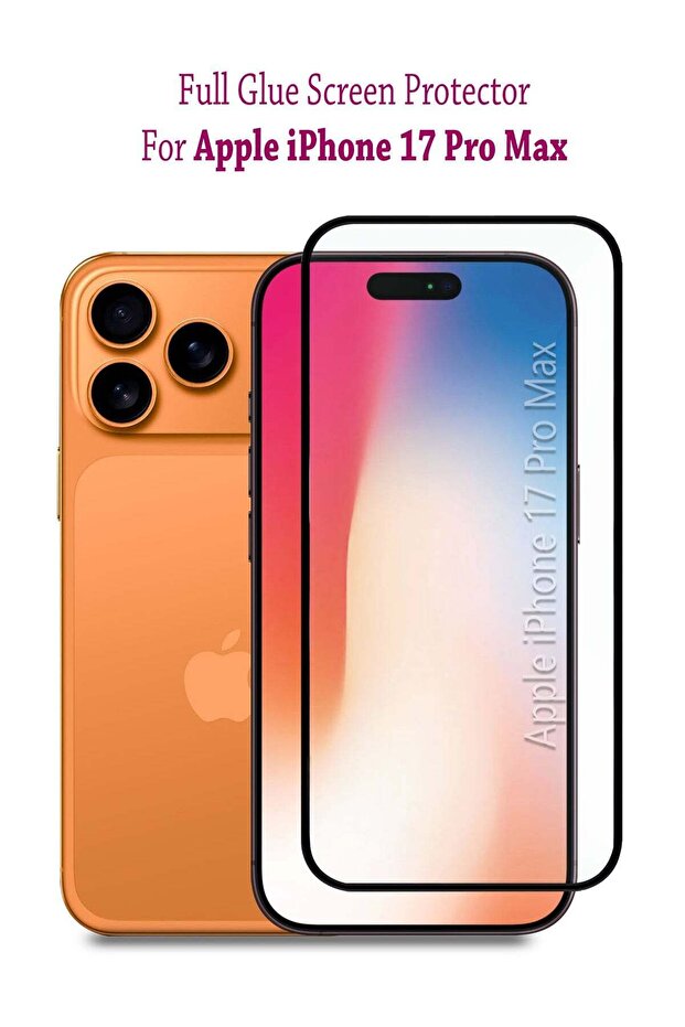 واقي شاشة من الزجاج المقوى لهاتف Apple iPhone 17 Pro Max - أسود