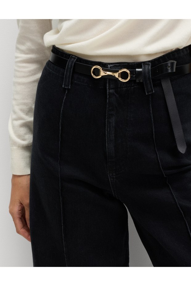 Dikişli Geniş Paça Jean - 6