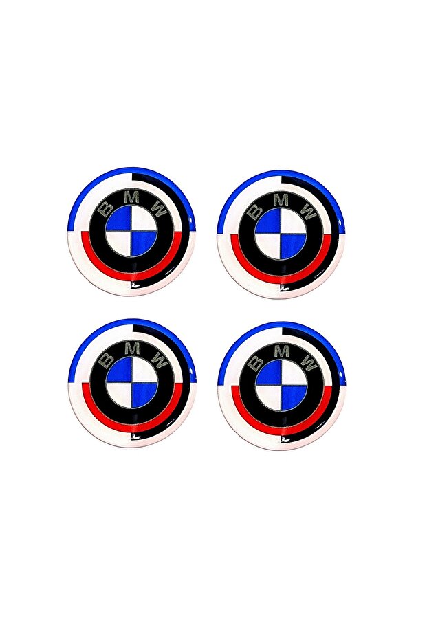 New Generation Bmw 50Th Anniversary Logo Drop Sticker Wheel Hub Adhesive Sticker 5.5 cm Compatible