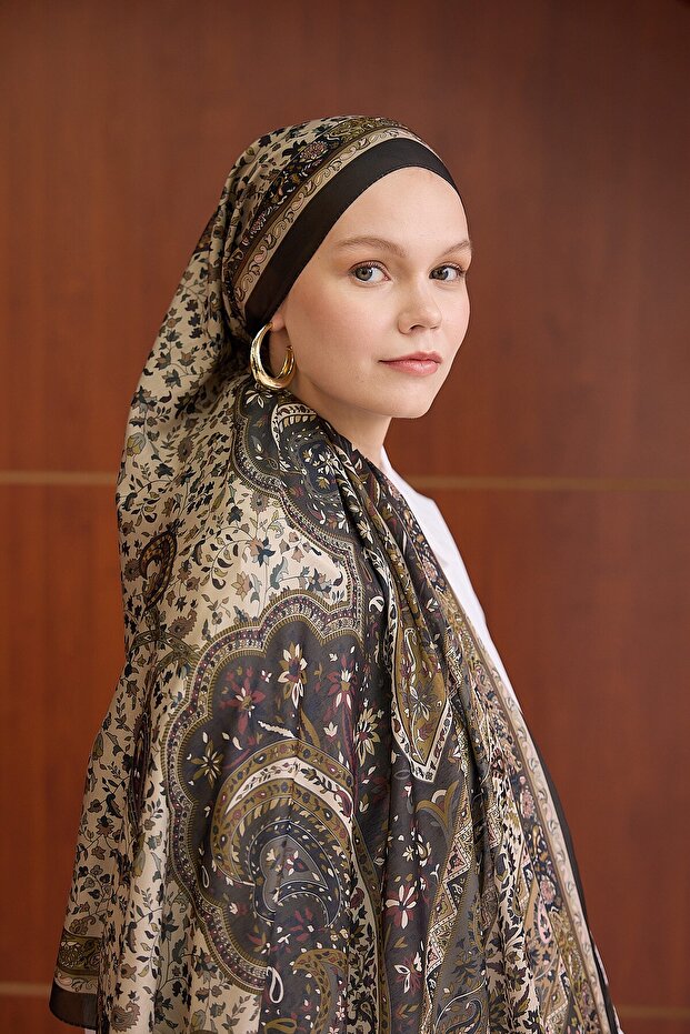 Winter Bloom Soft Şal - 1