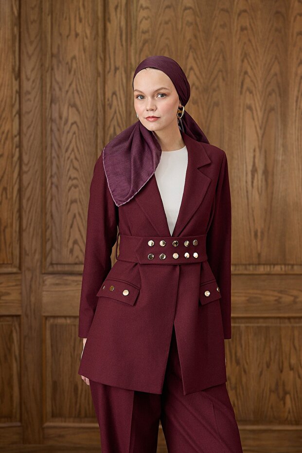 وشاح ناعم من Winter Bloom باللون الكرزي - 1