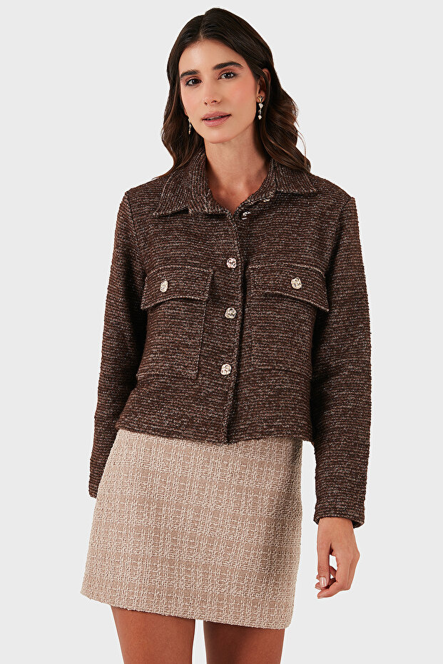 Cotton Regular Fit Shirt Collar Jacket Jacket 268755199W
