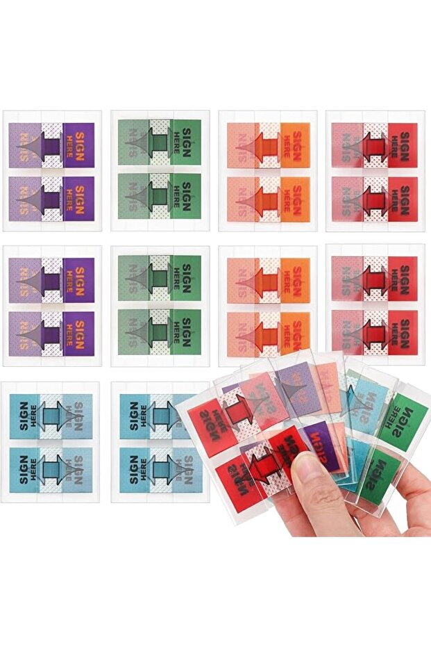 500Pcs Sign Here Post-it Flags, 10 Sets Post-it Sign Here Flags, Index Tabs Post-it Arrow Flags - 1