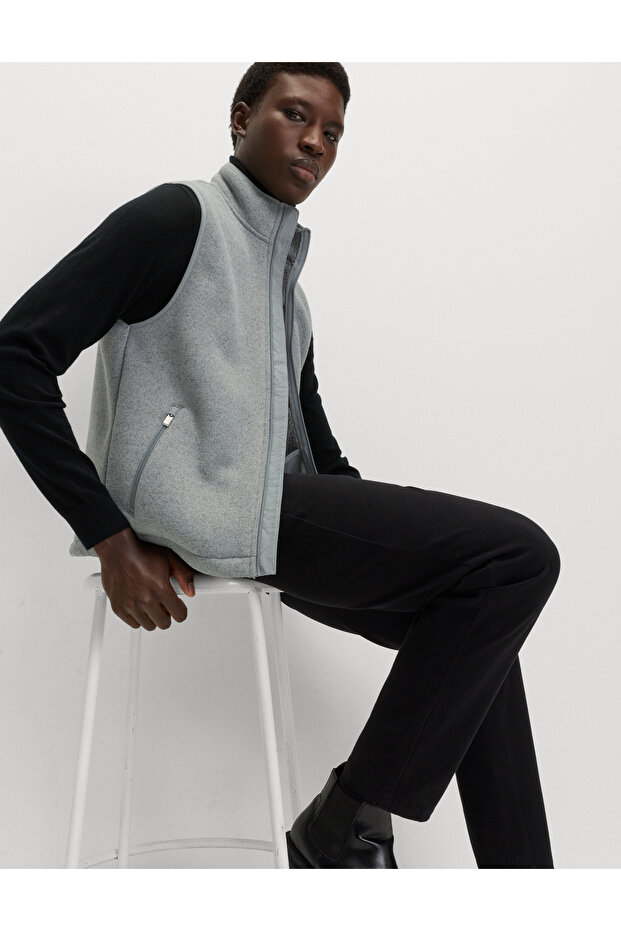 Fermuarlı Astarlı Yelek - 5