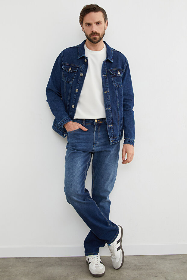 سترة من الدنيم بجيوب وأزرار - 5