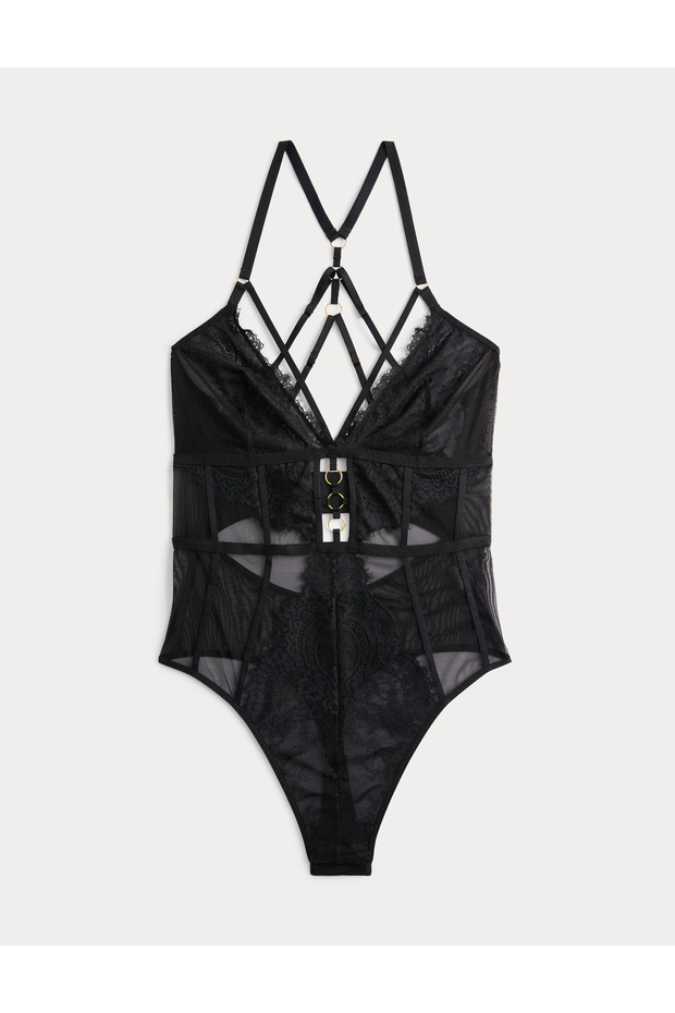 Nakışlı Dantel Body - 2