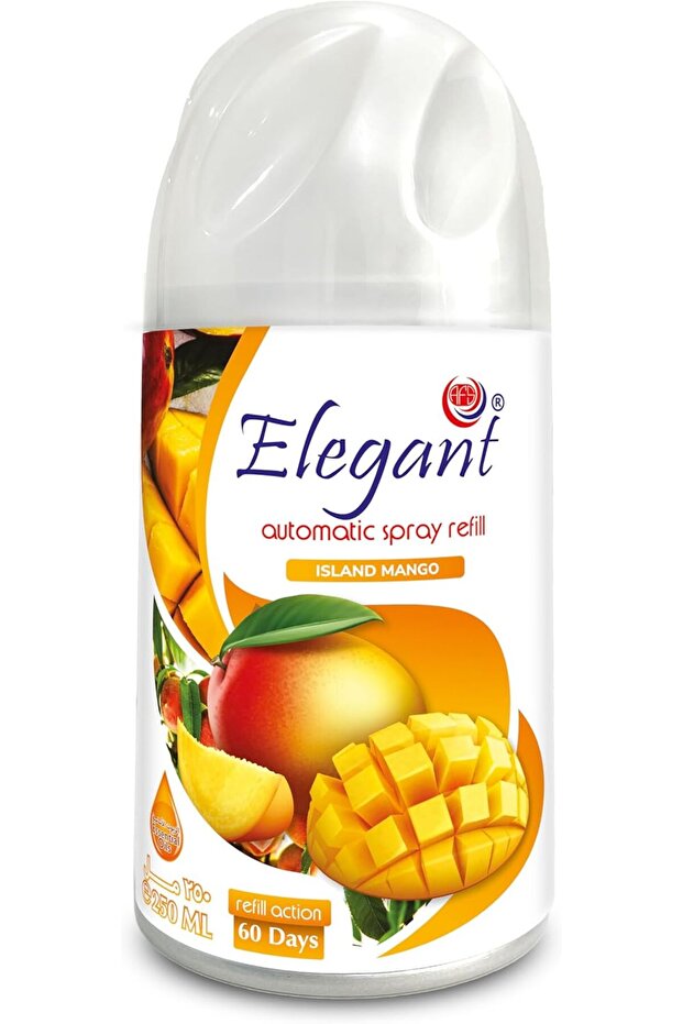 Elegant Automatic Spray Refill – Island Mango – 250ML – Air Freshener Refill for Home And Bathroom