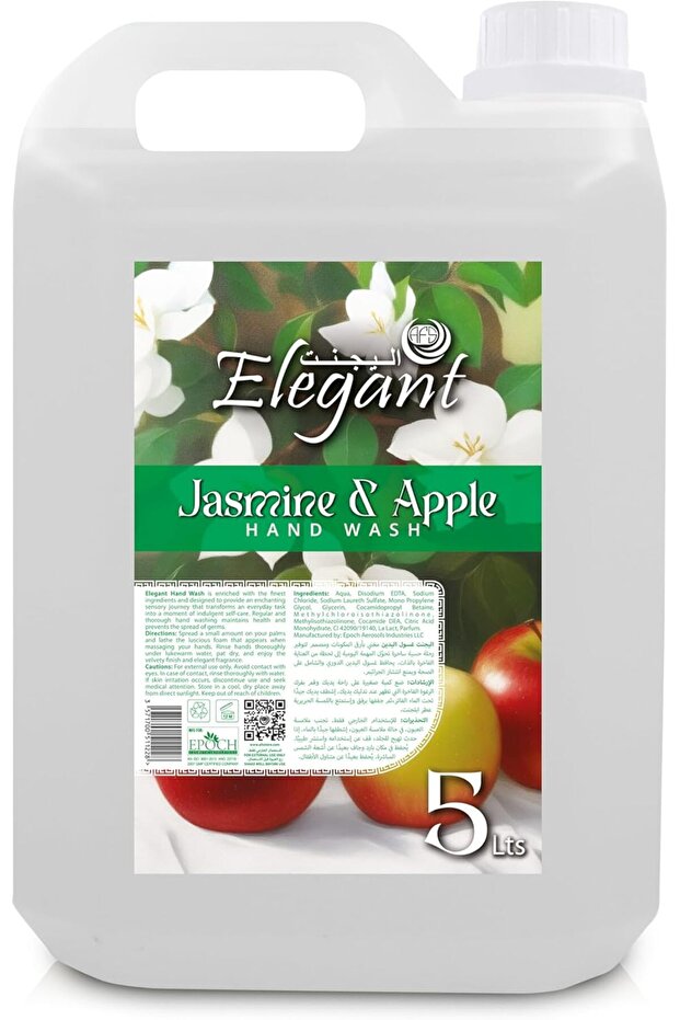 Elegant Hand Wash Liquid Refill - 5 Liter - Jasmine & Apple - Effective Germ Protection