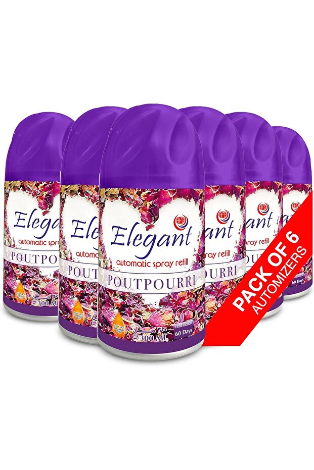 Elegant Automatic Spray Refill – Perfect Poutpourri – 300ML – Pack of 6 – Air Freshener Refill