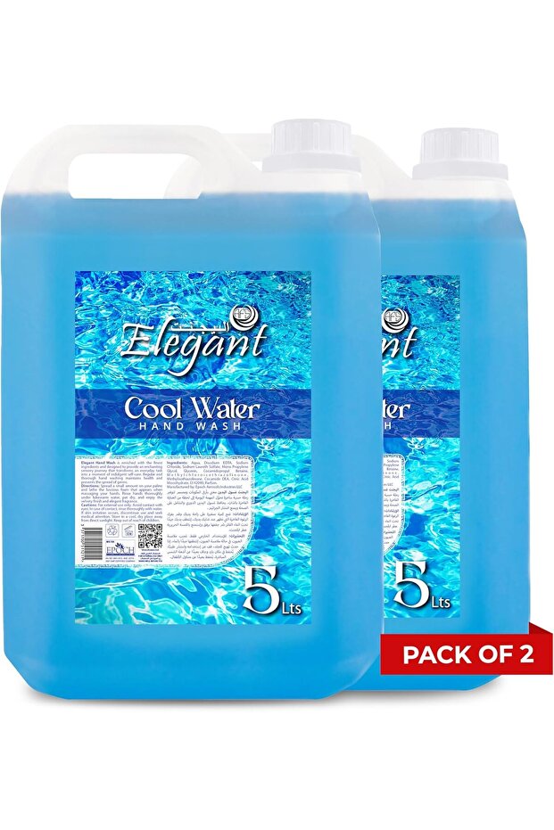 Elegant Hand Wash Liquid Refill – 5 Liter – TWIN Pack (Pack of 2x5L) – Cool Water