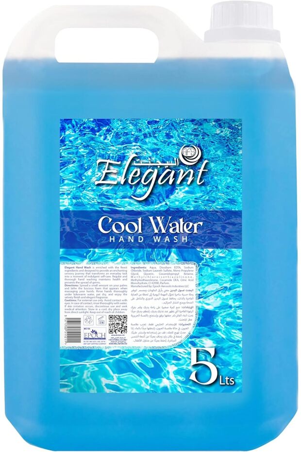 Elegant Hand Wash Liquid Refill – 5 Liter – Cool Water – Effective Germ Protection