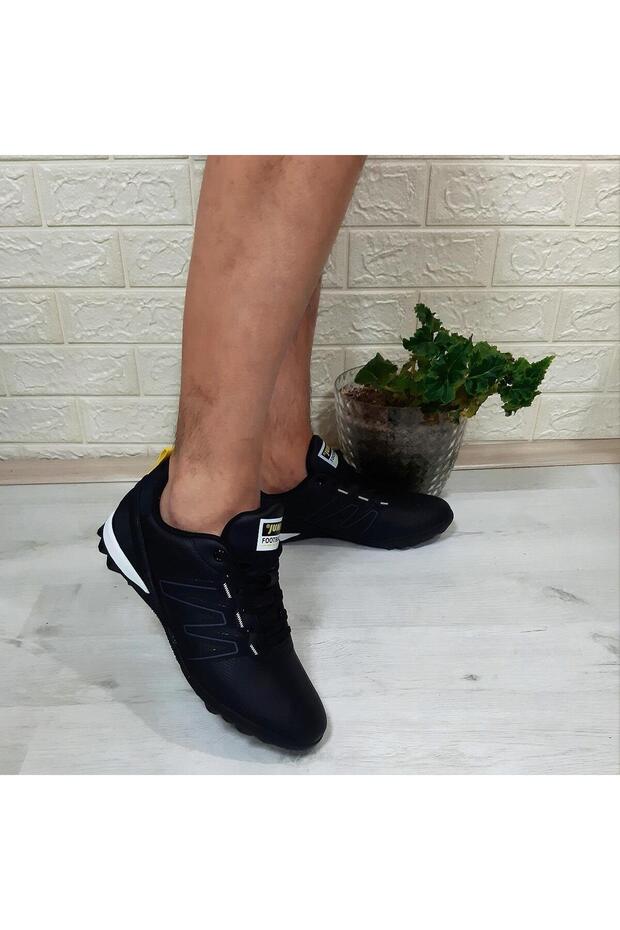 29112 Large Size Black-Yellow Turf Football Shoes