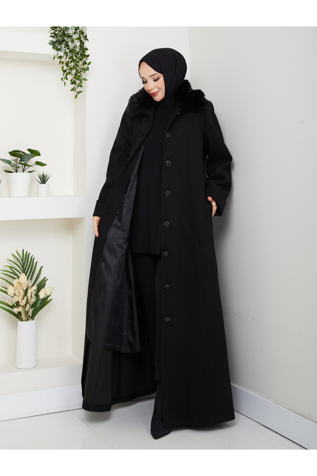 معطف كبير الحجم بأزرار - 7