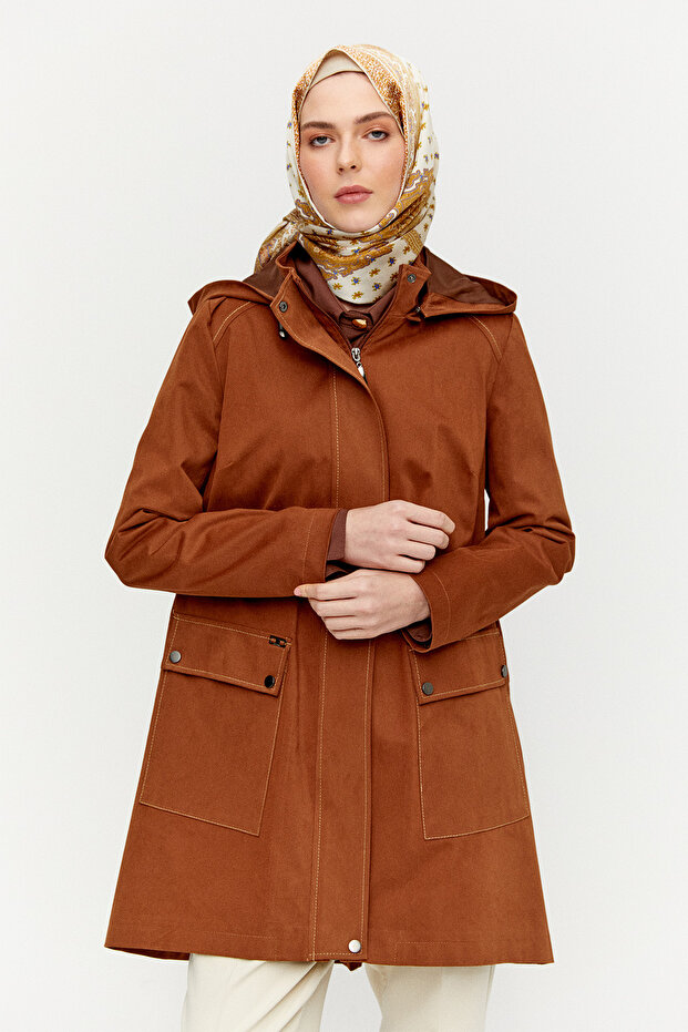 Çıkarılabilir Kapüşonlu Pamuklu Kap - 3