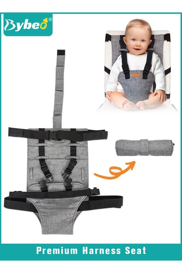 Travel Harness Seat, Fabric Portable Baby High Chair, Safety Harness For Infant Seat, Washable Toddler Chair Seats Belt, Parent Pouch Must Haves Baby Travel Essential