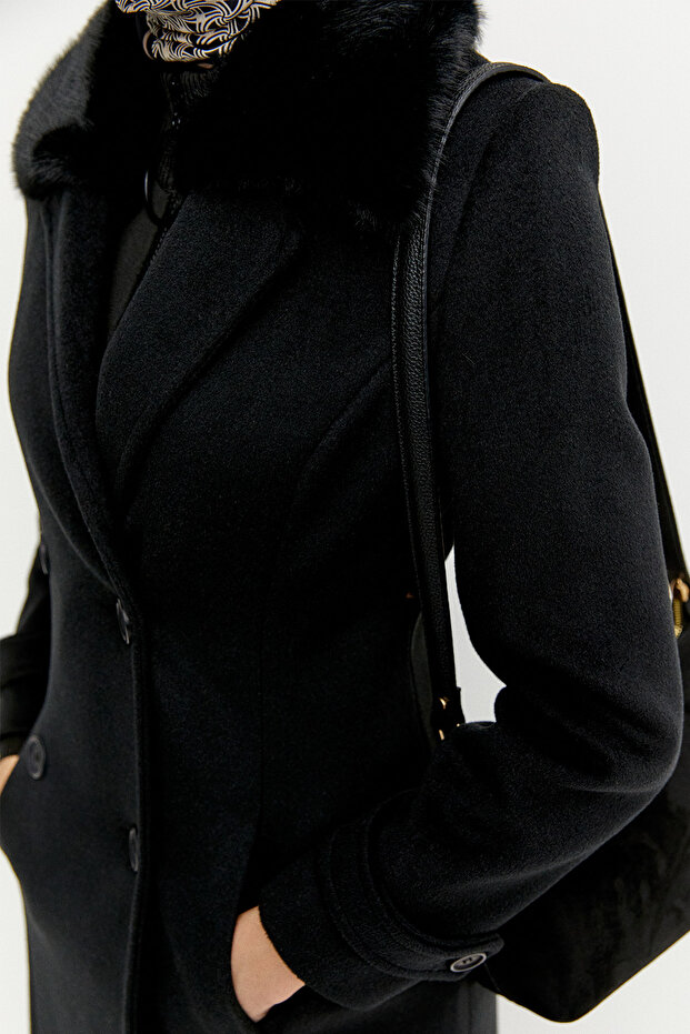 Kruvaze Kaşe Manto - 6