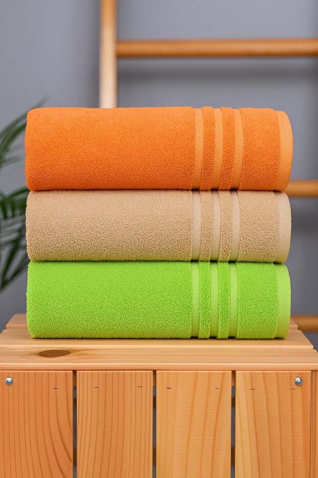 100% Organic Cotton Milano Premium Antibacterial 50X100 cm 3-Piece Hand and Face Towel Set