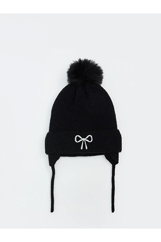 Bow Embroidered Baby Girl Beanie (W5)