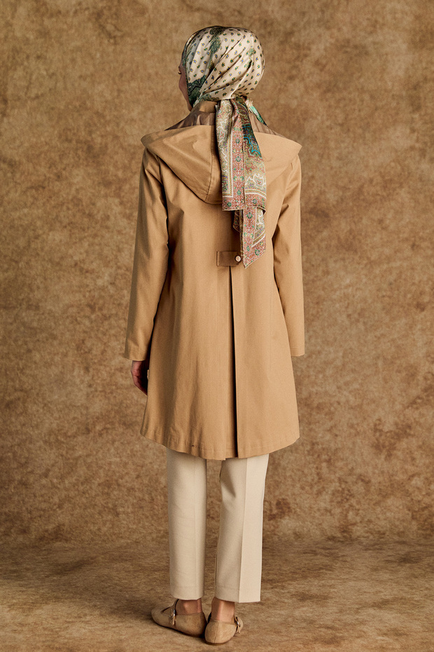 Çıkarılabilir Kapüşonlu Pamuklu Kap - 6