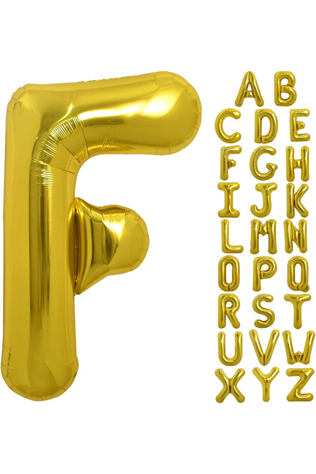 F Letter Balloon Gold Gold 78cm Large Size